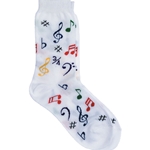 Socks (Kids) - White w/ Multi-Color Notes