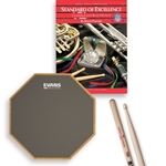 Percussion Accessory Pack: 12" Practice Pad, 5A Sticks, Standard of Excellence Book 1