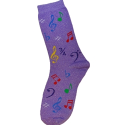 Socks, Metallic Thread, Multi-Colored Notes