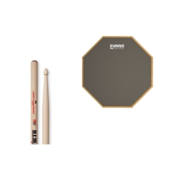 Package: 5B Drum Sticks and 12" Practice Pad